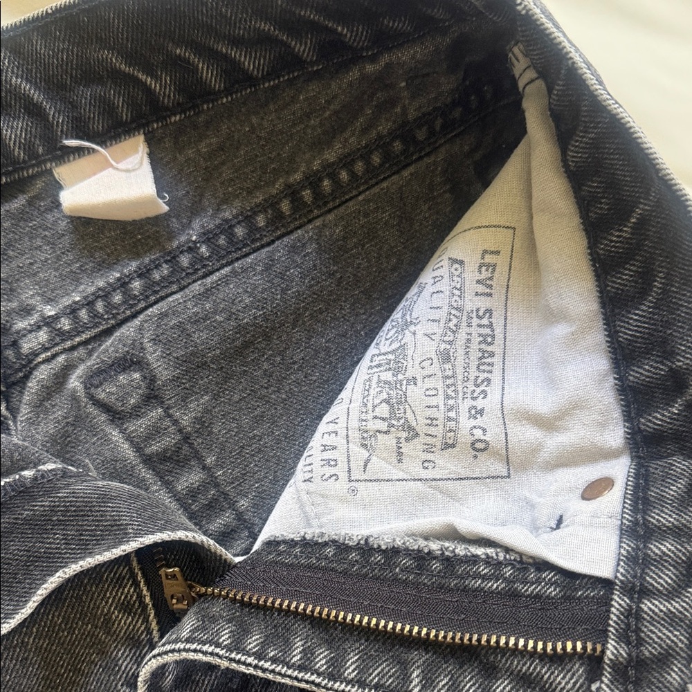 Levi's Black Frayed Jean Shorts - Picture 2 of 4